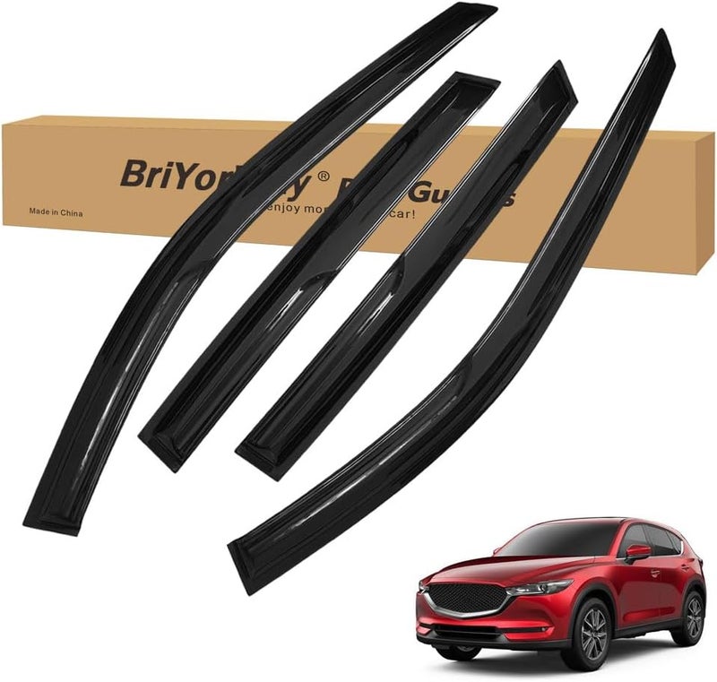 BriYorWay Vent Shades Rain Guards for Mazda CX5 2017 2018 2019 2020 2021 2022 2023 2024 2025 Accessories, for Mazda CX5 Window Deflectors Window Visors - Image 1